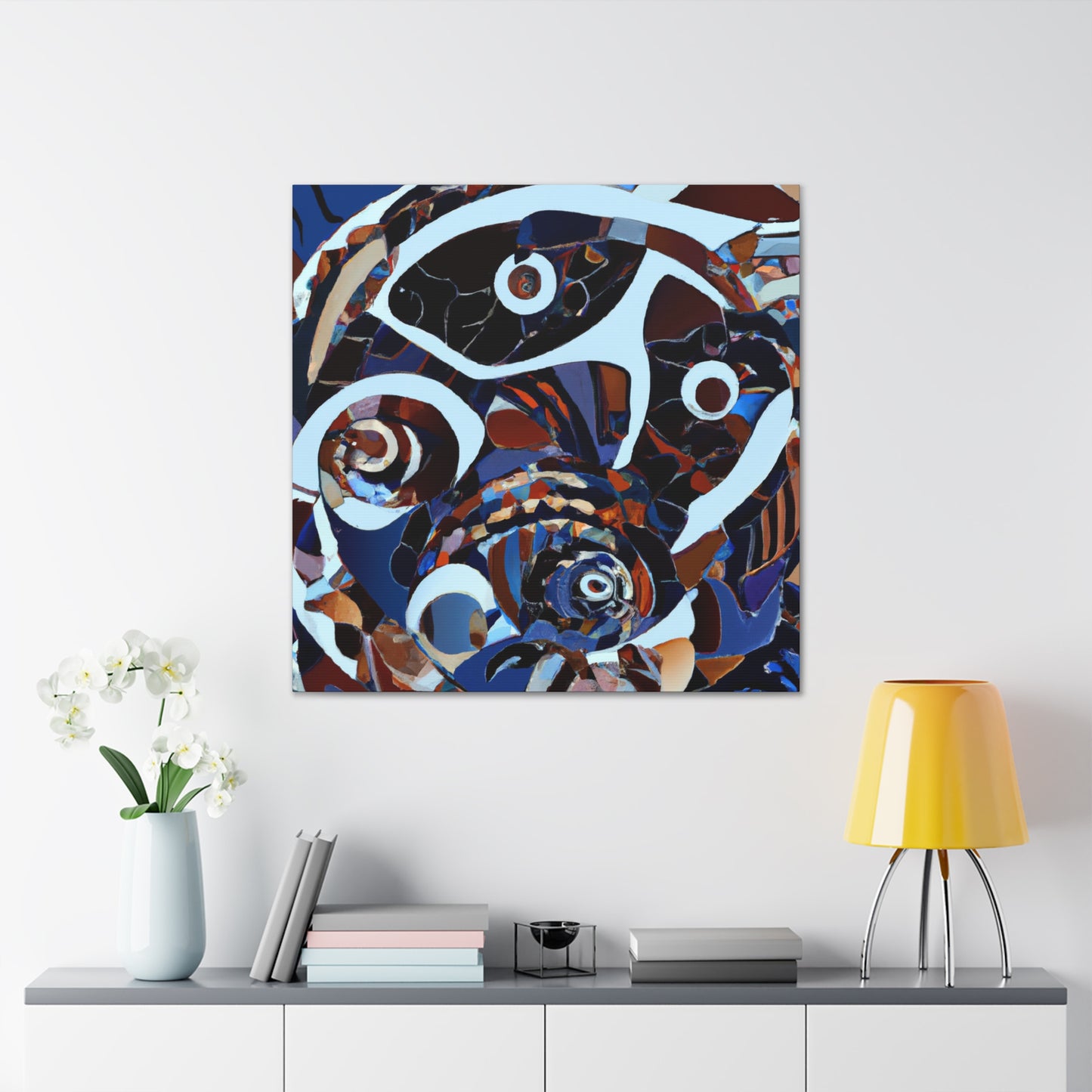 "Clam Symphony in Blue" - Canvas