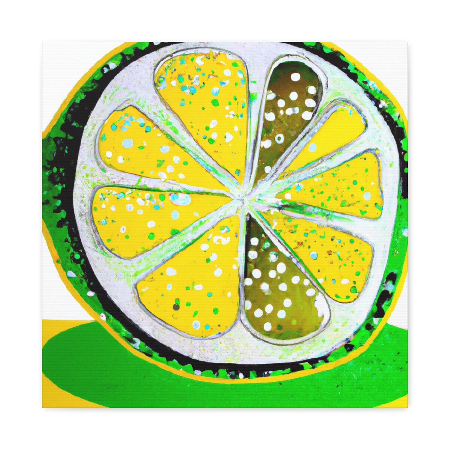 Lemon Folk Art Painting - Canvas