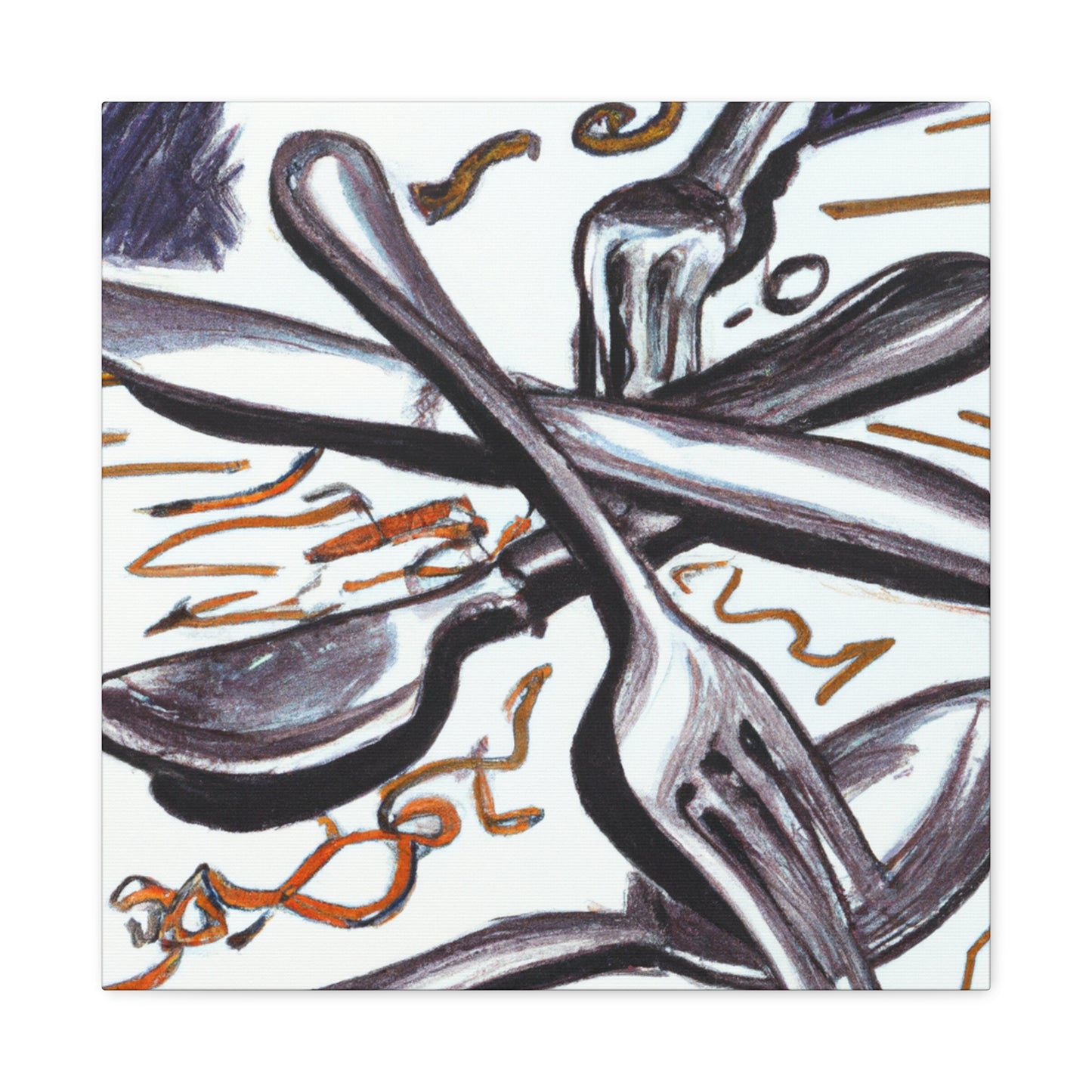 Silvered Utensils Art - Canvas