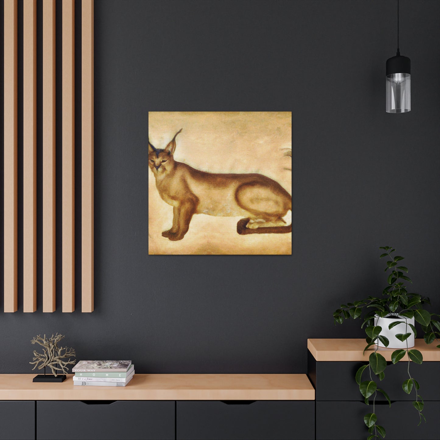 "Caracal in Art Deco" - Canvas