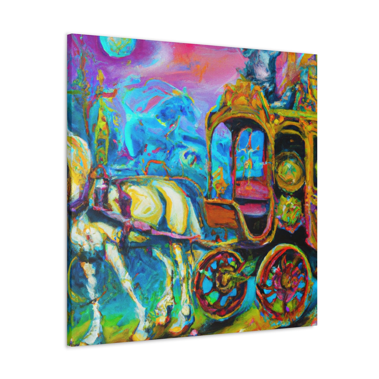 "Carriage With Reining Horse" - Canvas