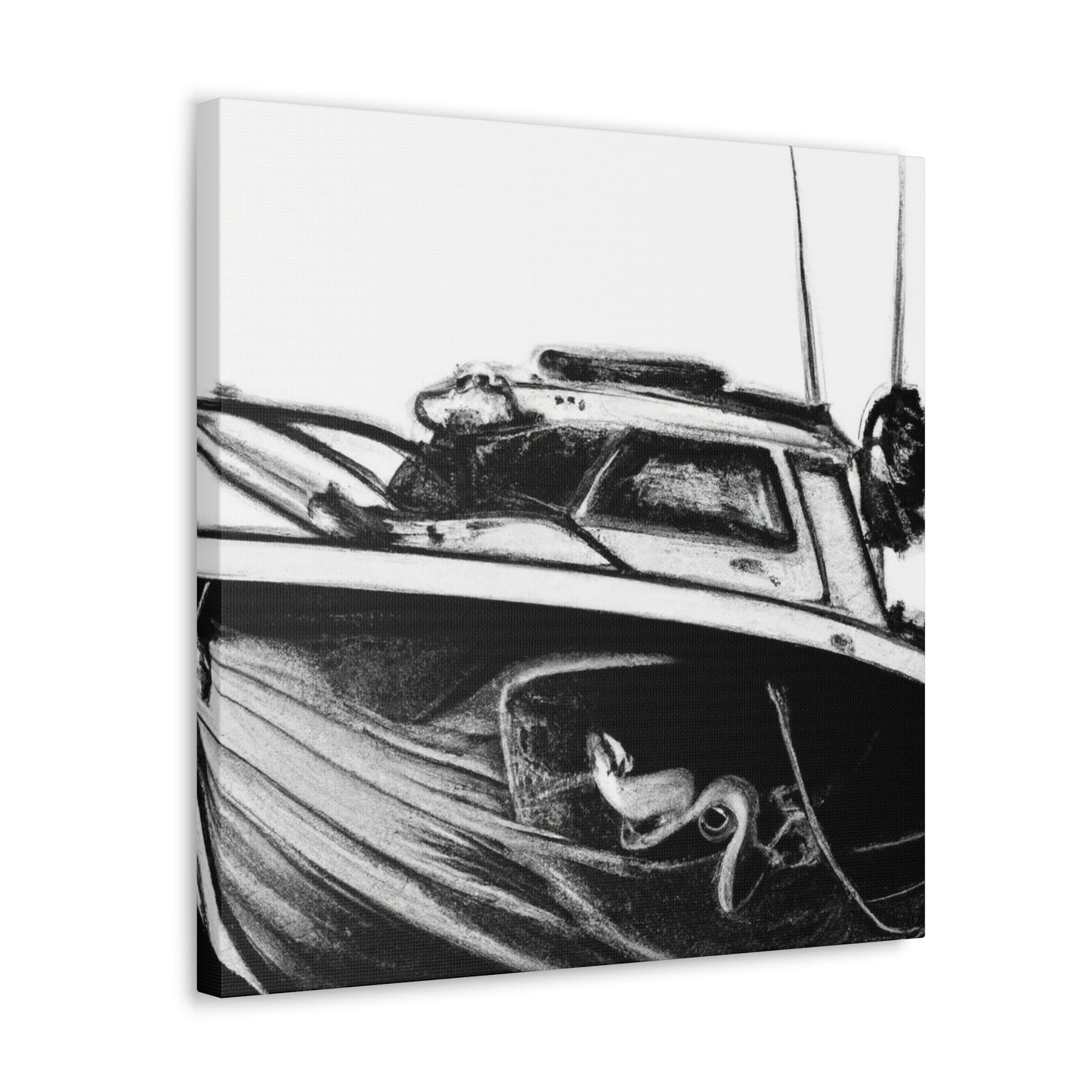 Fishing by Moonlight Boat - Canvas