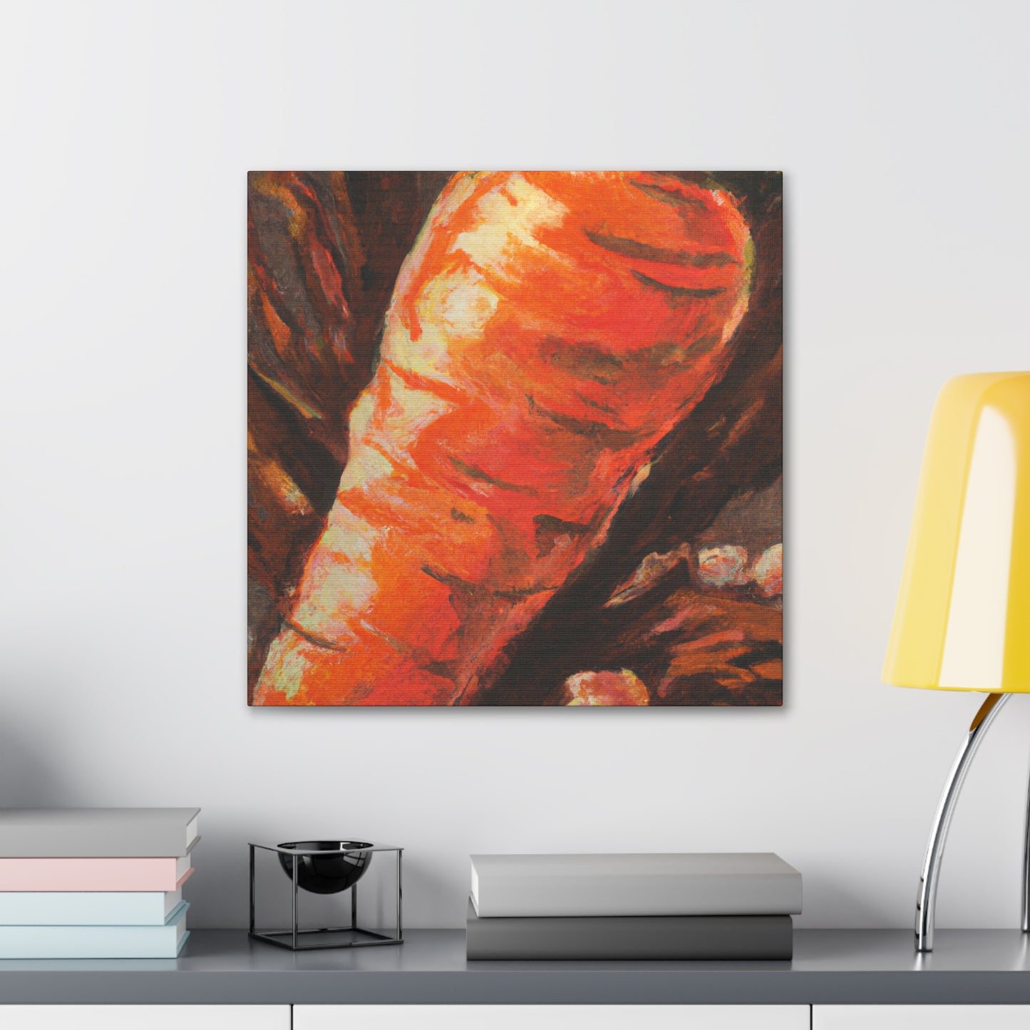 "Carrot in Impasto Glaze" - Canvas