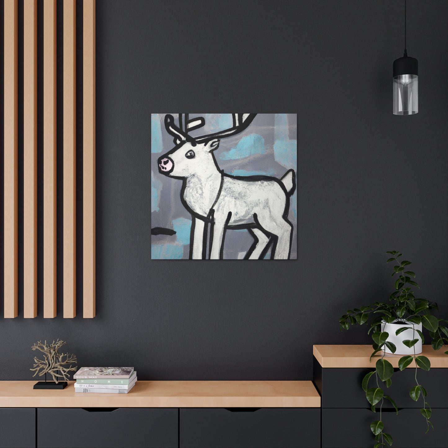 "Reindeer Winter Mural" - Canvas