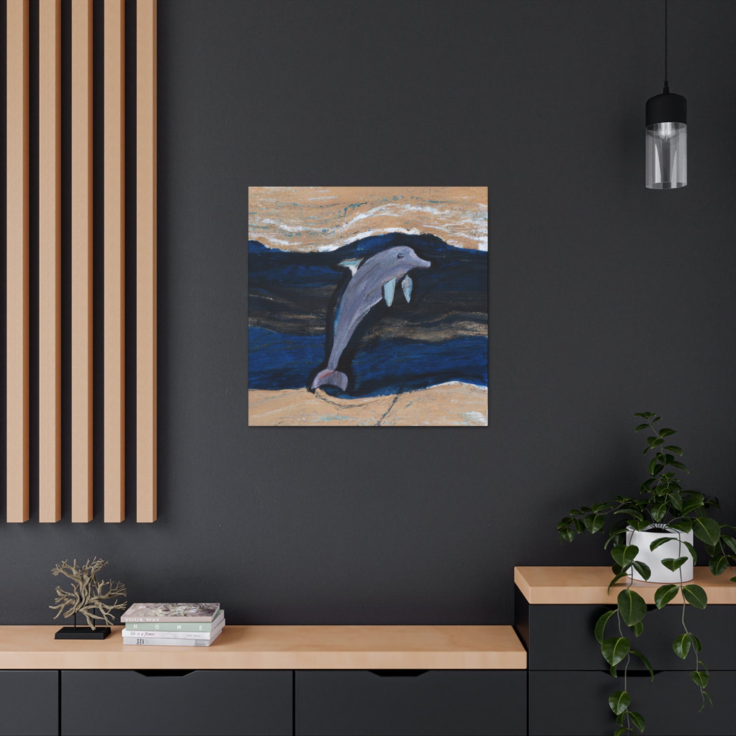 "Dolphins in Simplicity". - Canvas