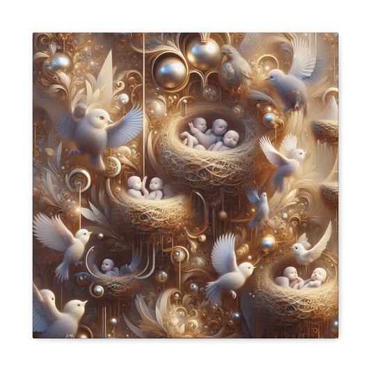 "Aerial Aviary Serenade" - Canvas