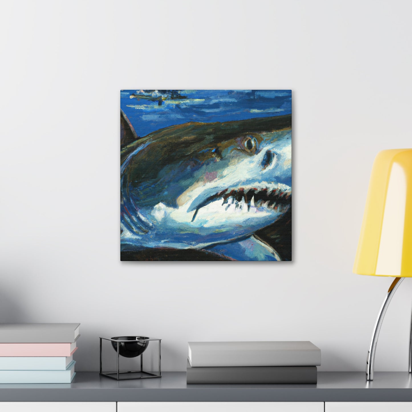 "Shark's Silent Peril" - Canvas