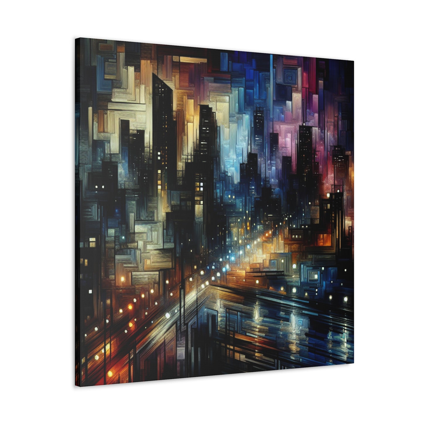 Midnight Metropolis Mosaic - Canvas