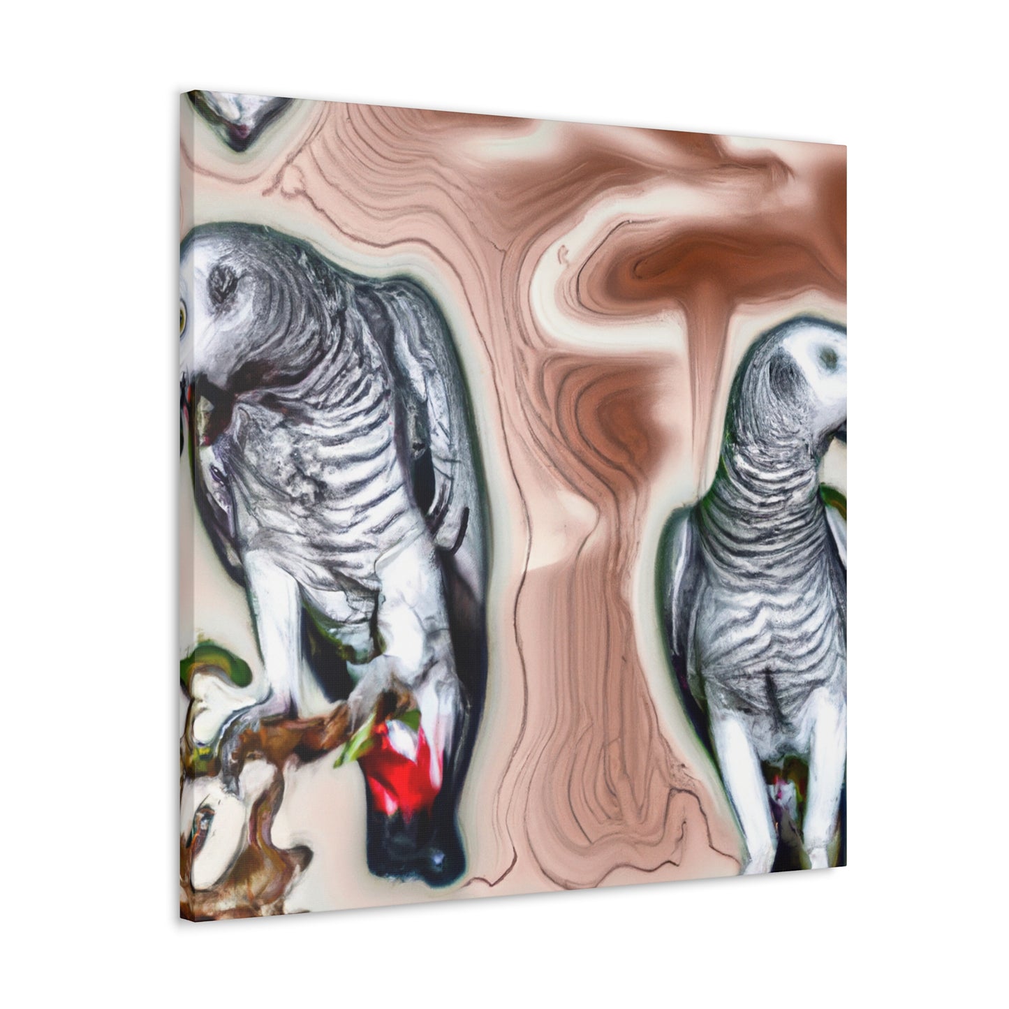 African Greys Abound - Canvas