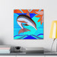 "Dancing Dolphin Deco" - Canvas