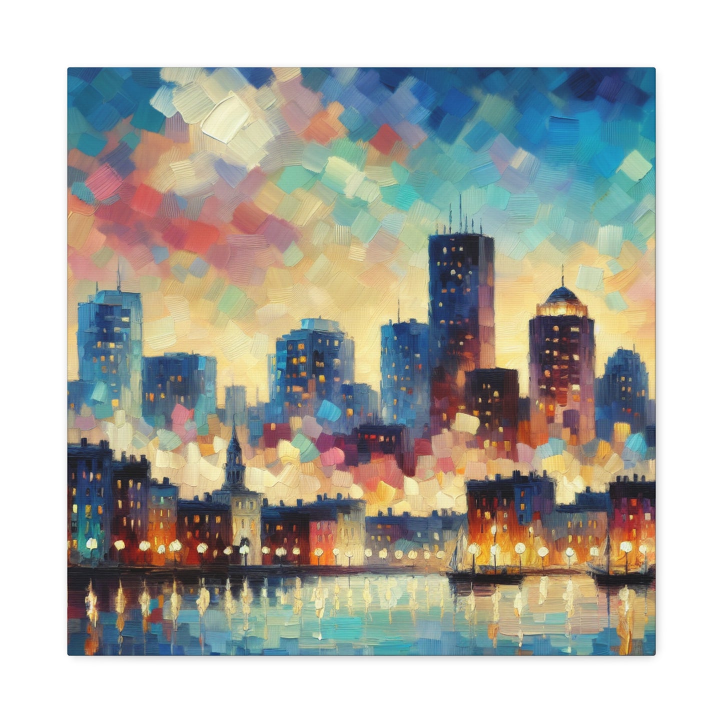 "Vibrant Boston Dreamscape" - Canvas