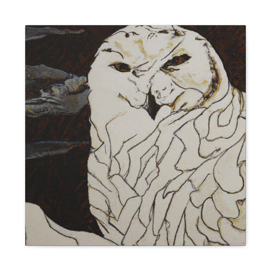 Snowy owls are a species of owl found throughout the northern hemisphere. They are one of the few species of owl known to be completely white in color, which makes them a popular theme in Art Deco designs from the 1920s. They were - Canvas