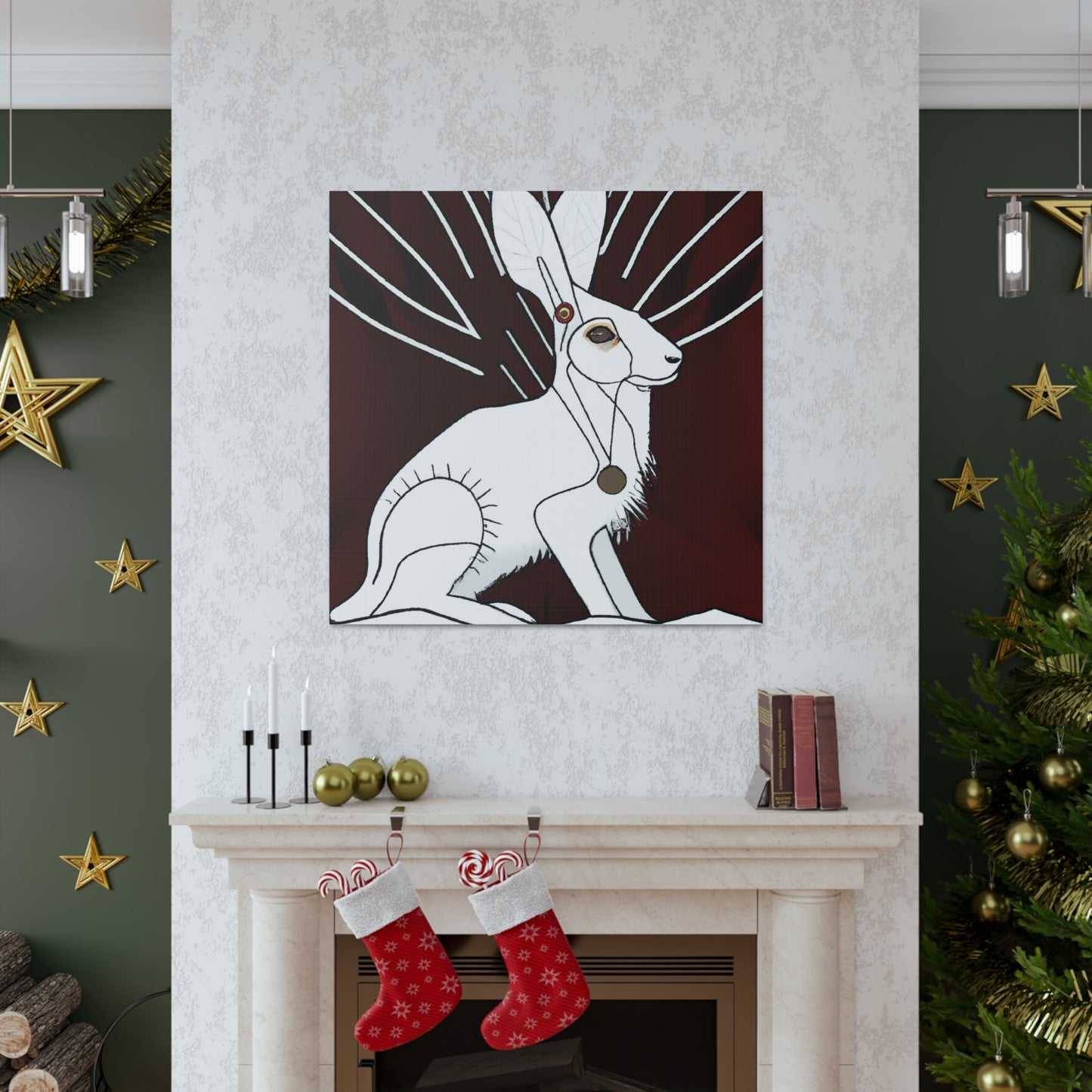 "Arctic Hare Art Deco" - Canvas