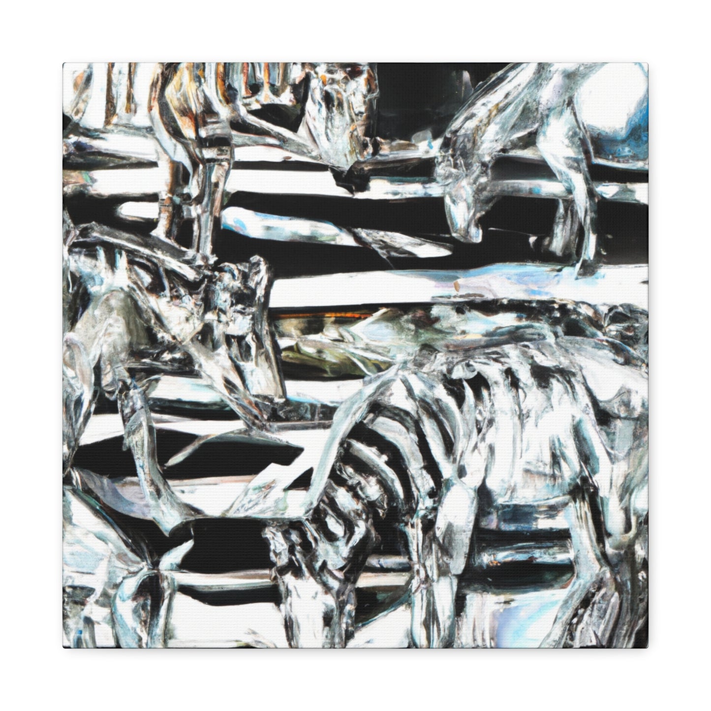 "Zebra's Striped Reflection" - Canvas