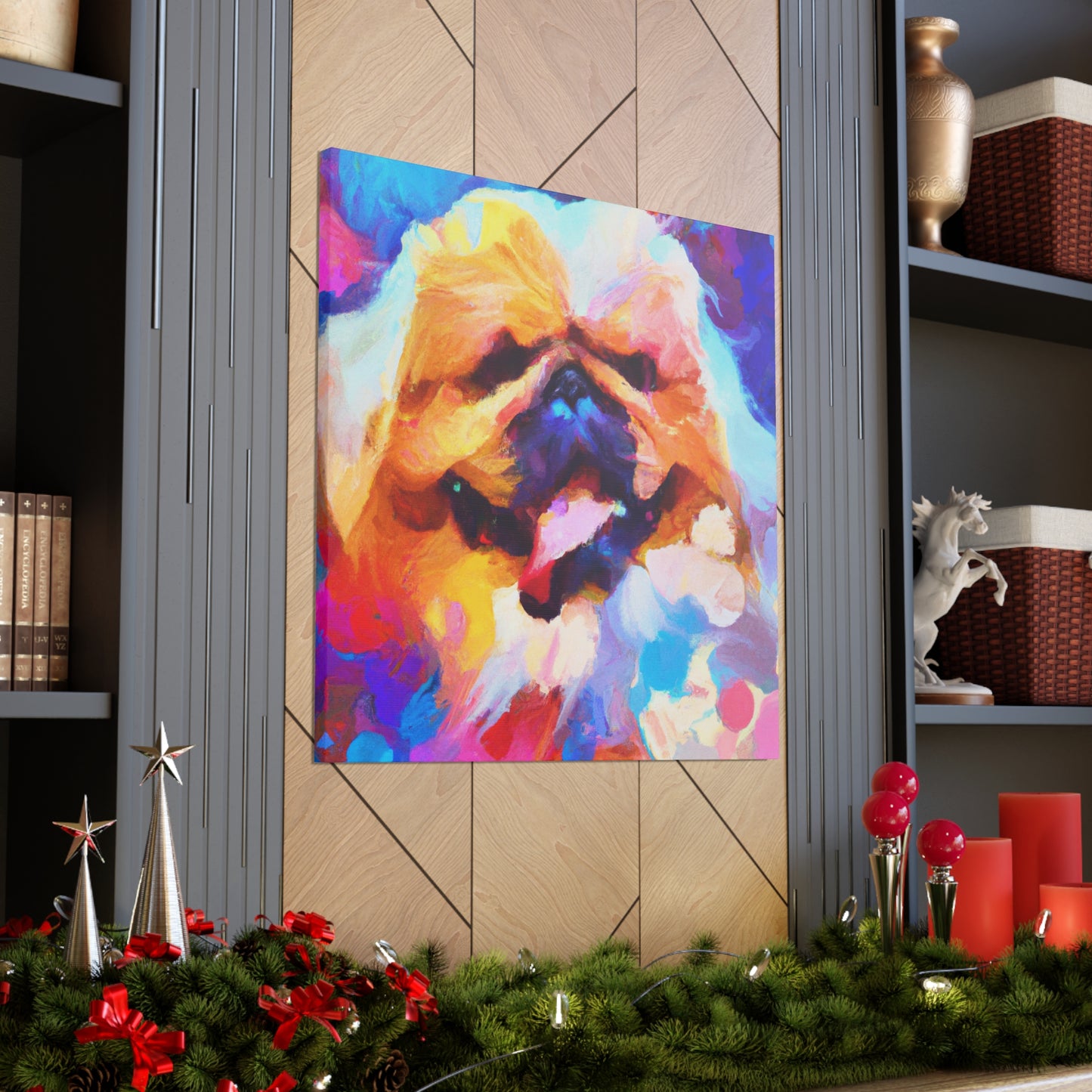 "Pekingese Playful Pose" - Canvas