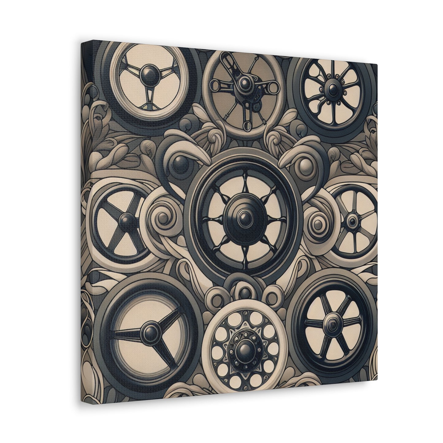 "Wheeling Elegance: Art Nouveau" - Canvas