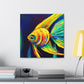 "Angelfish Dreaming Blue" - Canvas