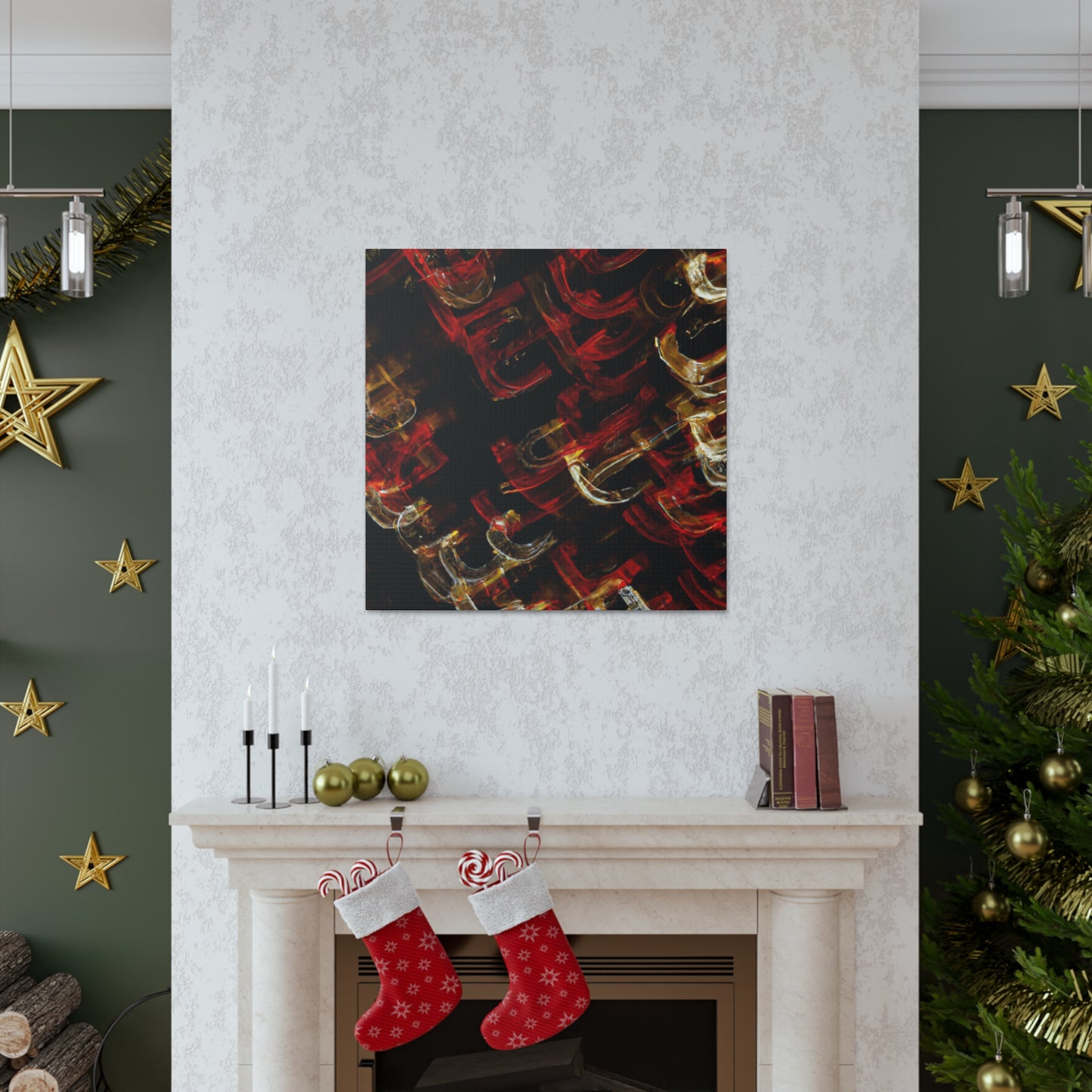 "Christmas Lights Illuminate 1920s" - Canvas