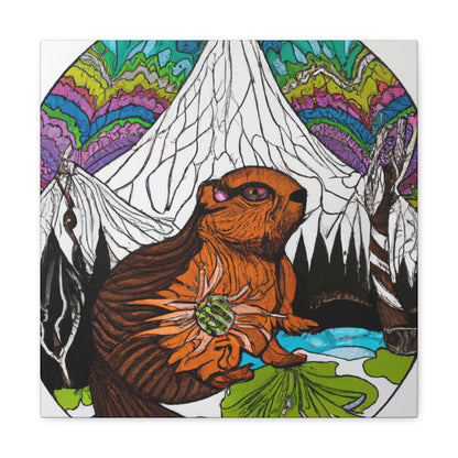 "Beaver in Moonlight Glow" - Canvas