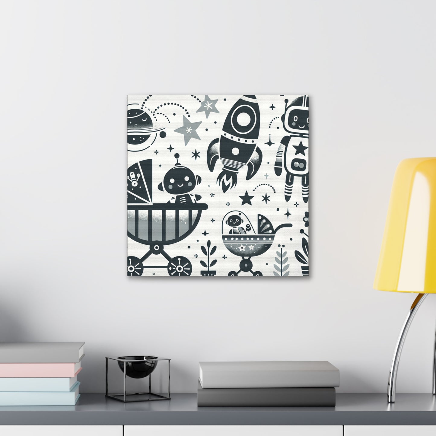 "Whimsical Robotic Journey" - Canvas