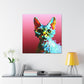 Devon Rex Portrait emot. - Canvas