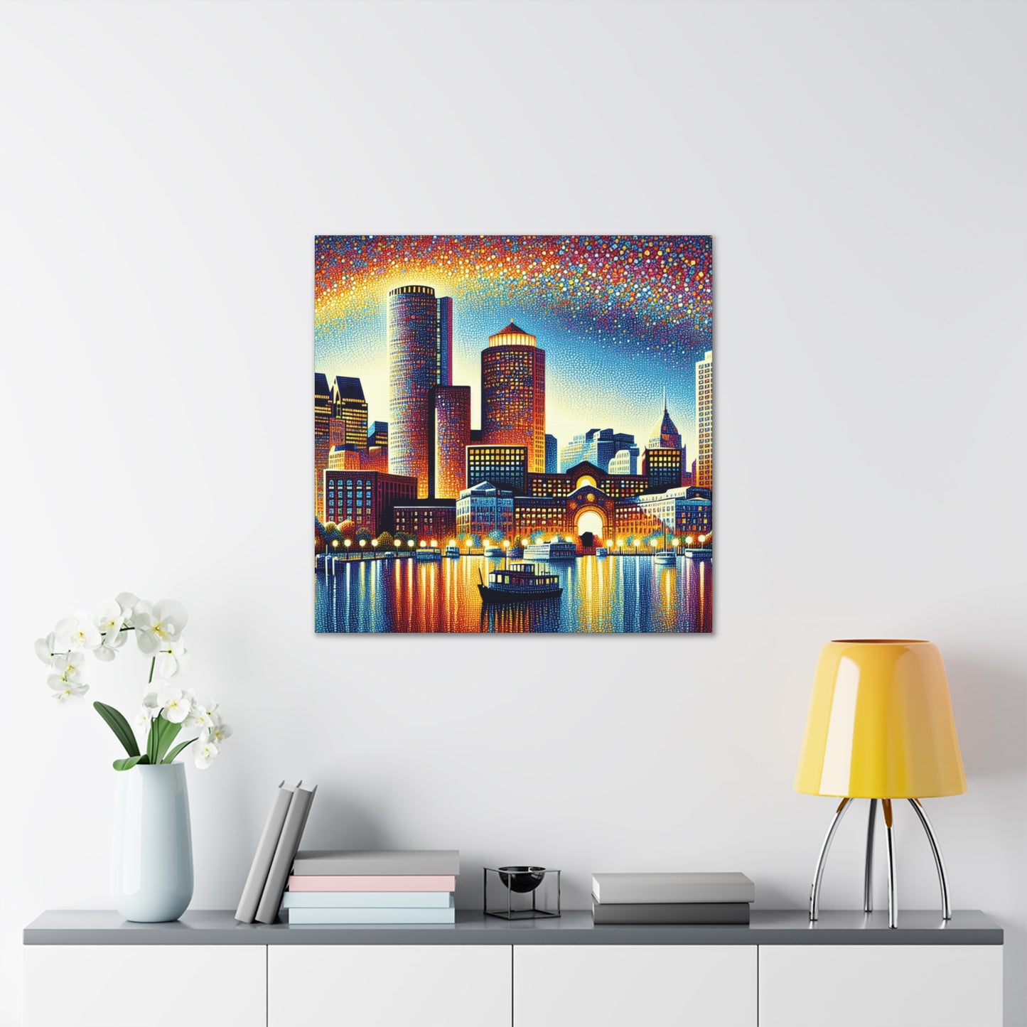 "Dotting the Boston Sun" - Canvas