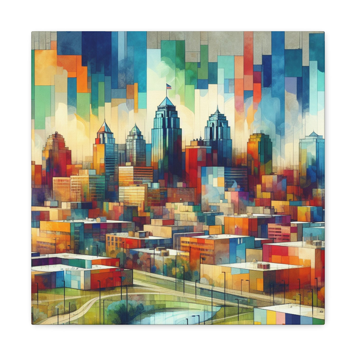 "Vibrant Midwestern Metropolis" - Canvas