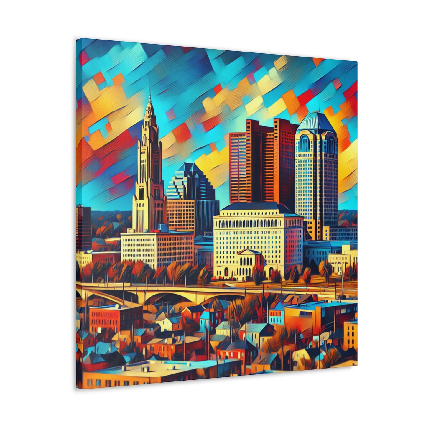 "Vibrant Columbus Dawn" - Canvas