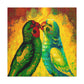 Lovebirds in Bloom - Canvas