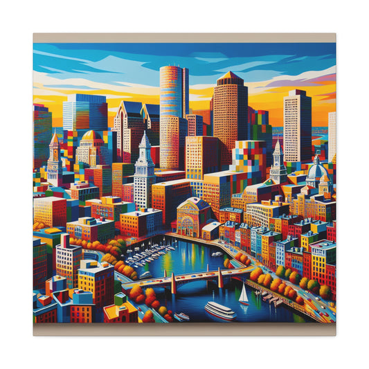 Bustling Boston Blues - Canvas