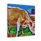 "Jersey Cow Silhouette" - Canvas