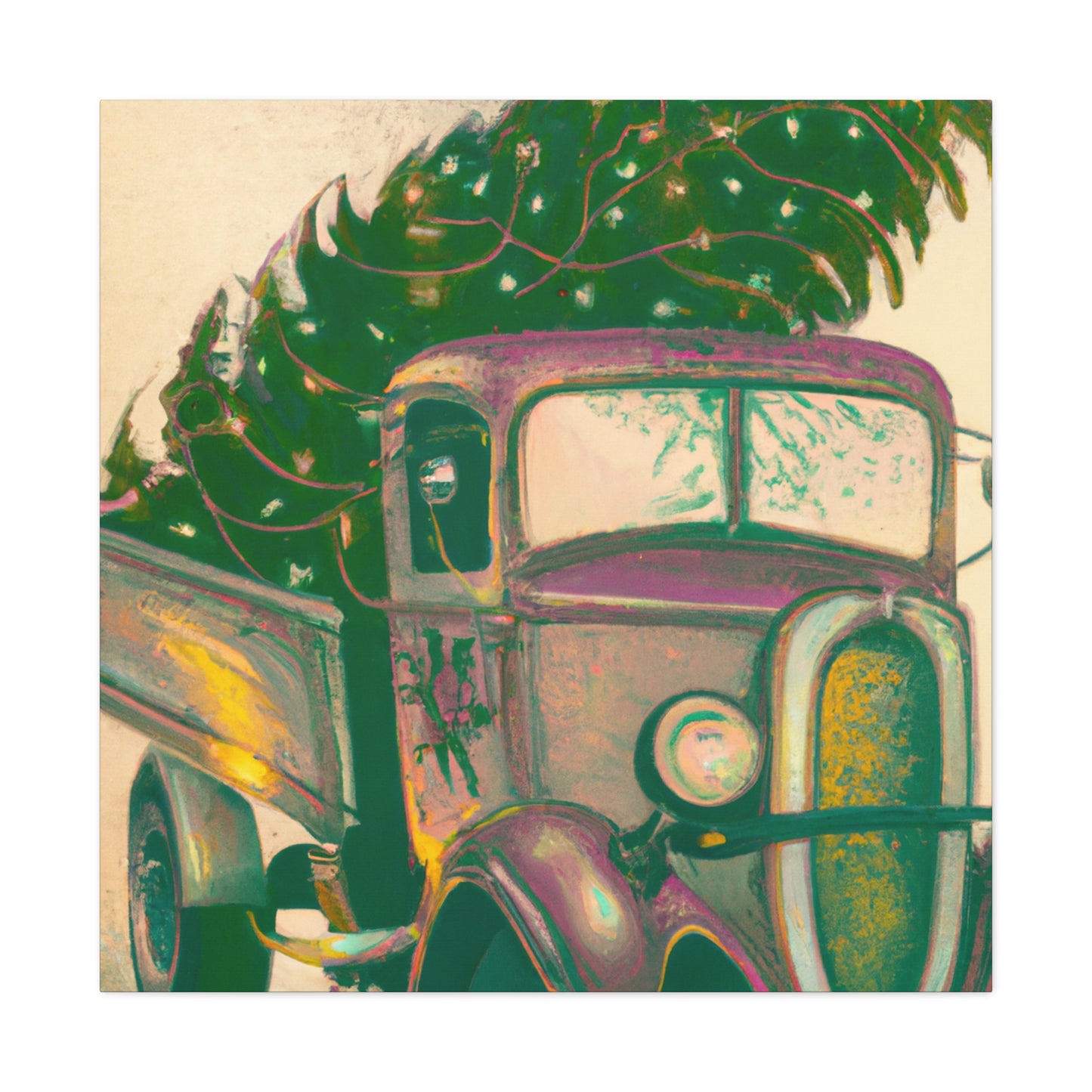 "Christmas Delivery By Truck" - Canvas