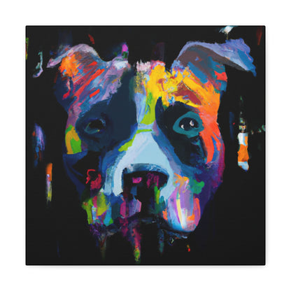 Pitbull Power Pose. - Canvas