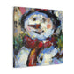 Snowman in Wintertime - Canvas