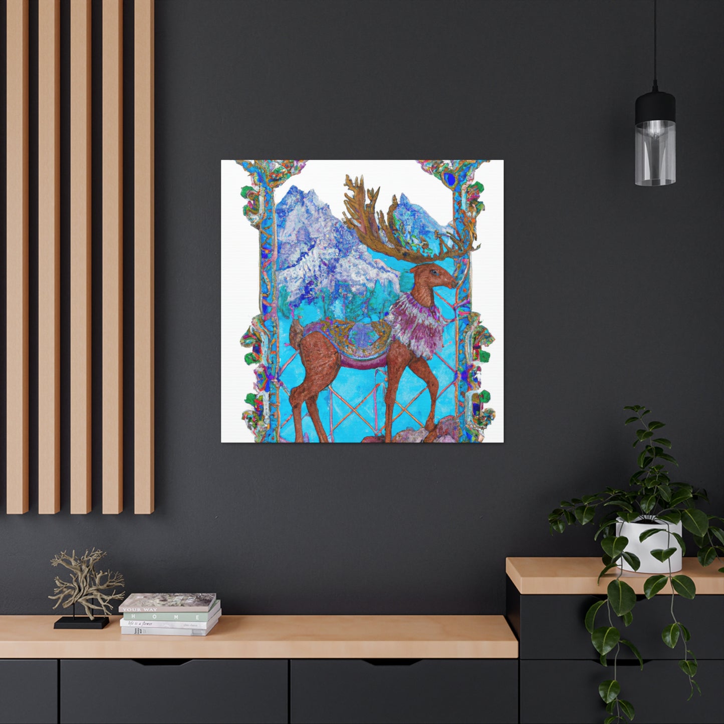 Deer in Moonlight Glow - Canvas