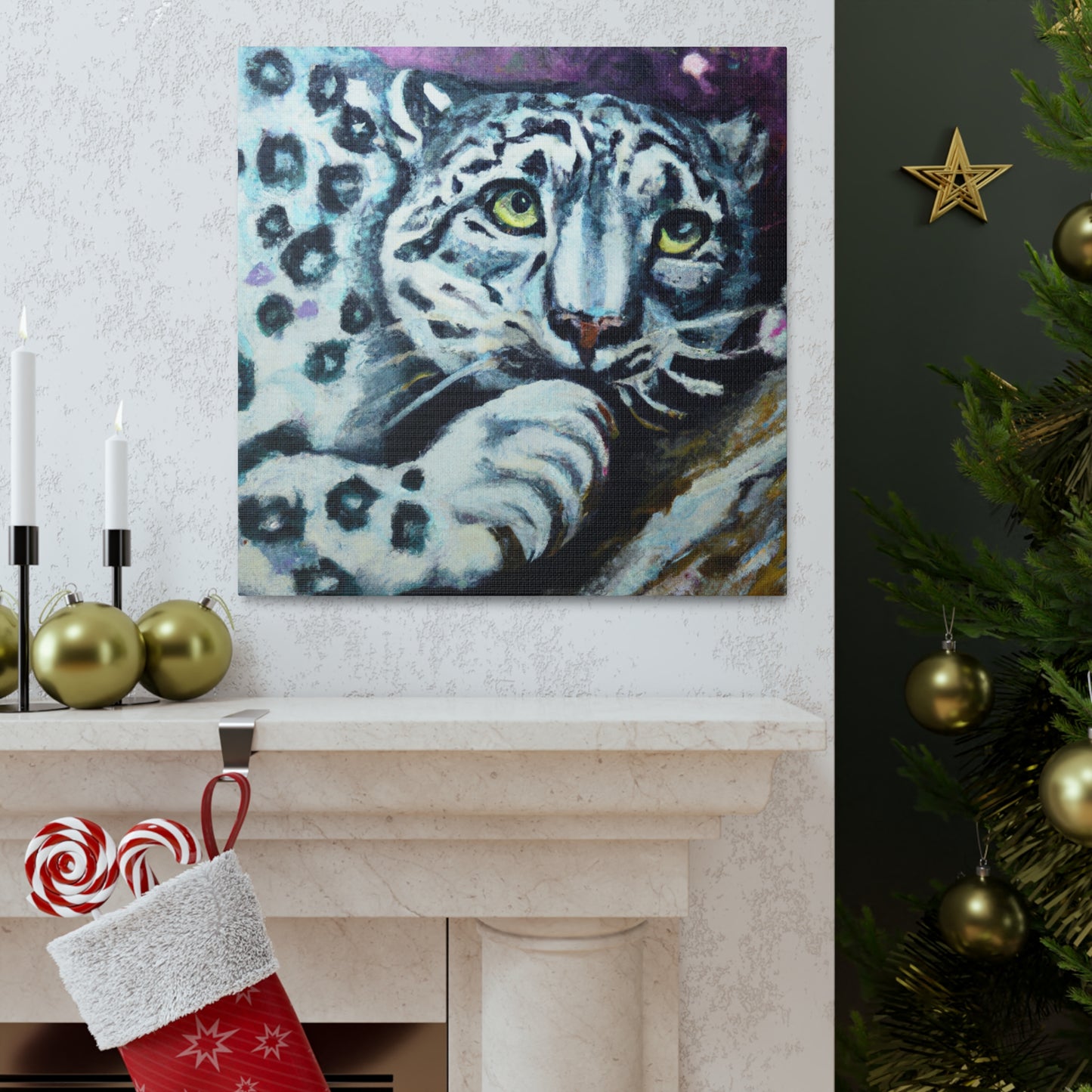 Snow Leopard Surrealism - Canvas