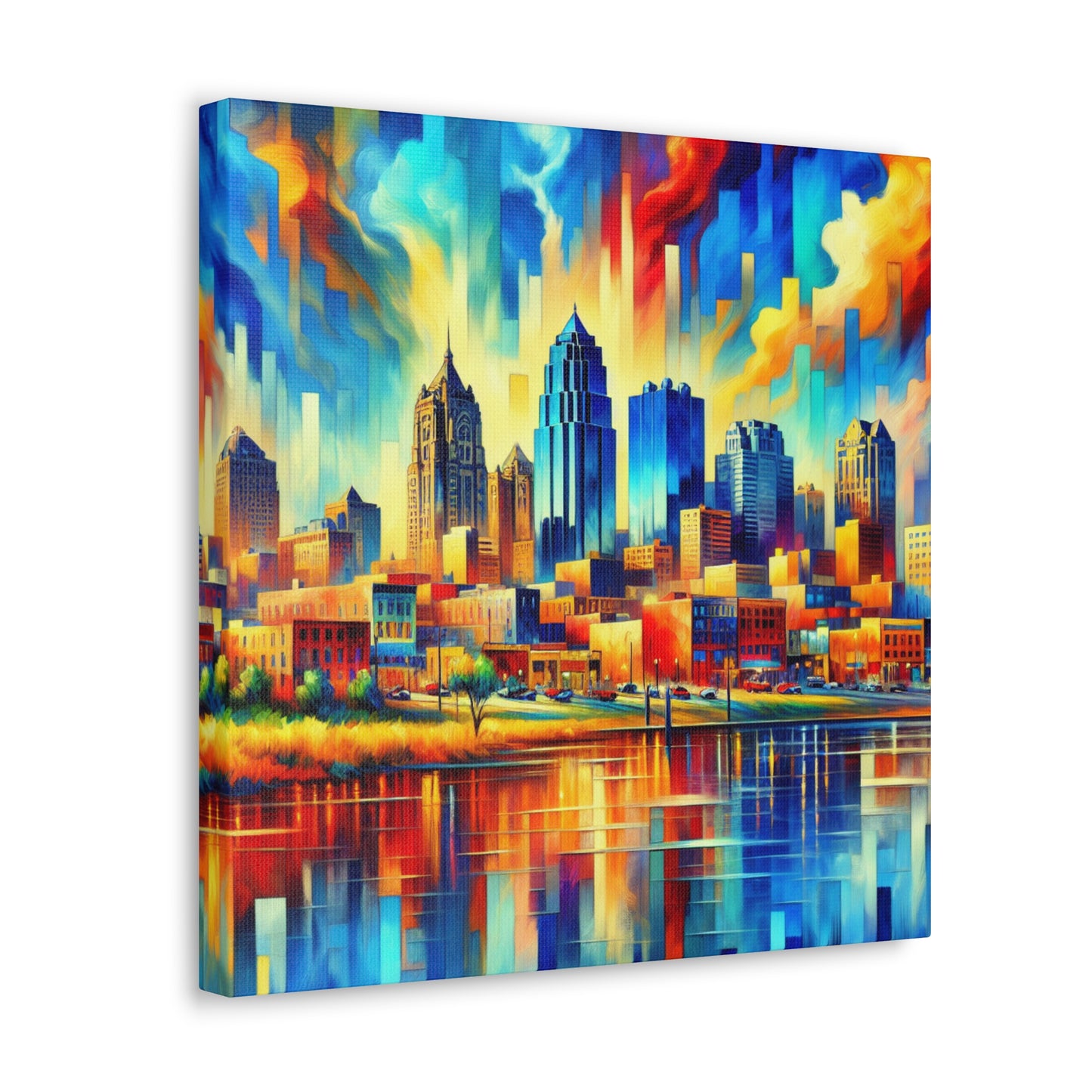 "Cityscape Symphony: Kansas" - Canvas