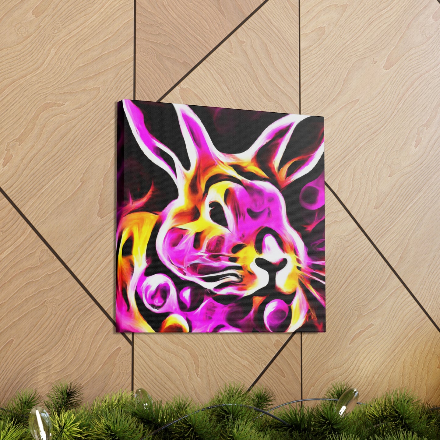 "Rabbit In Bloom Garden" - Canvas