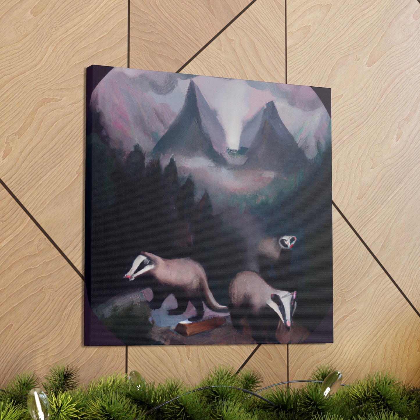 Badger in Surreal Dream - Canvas