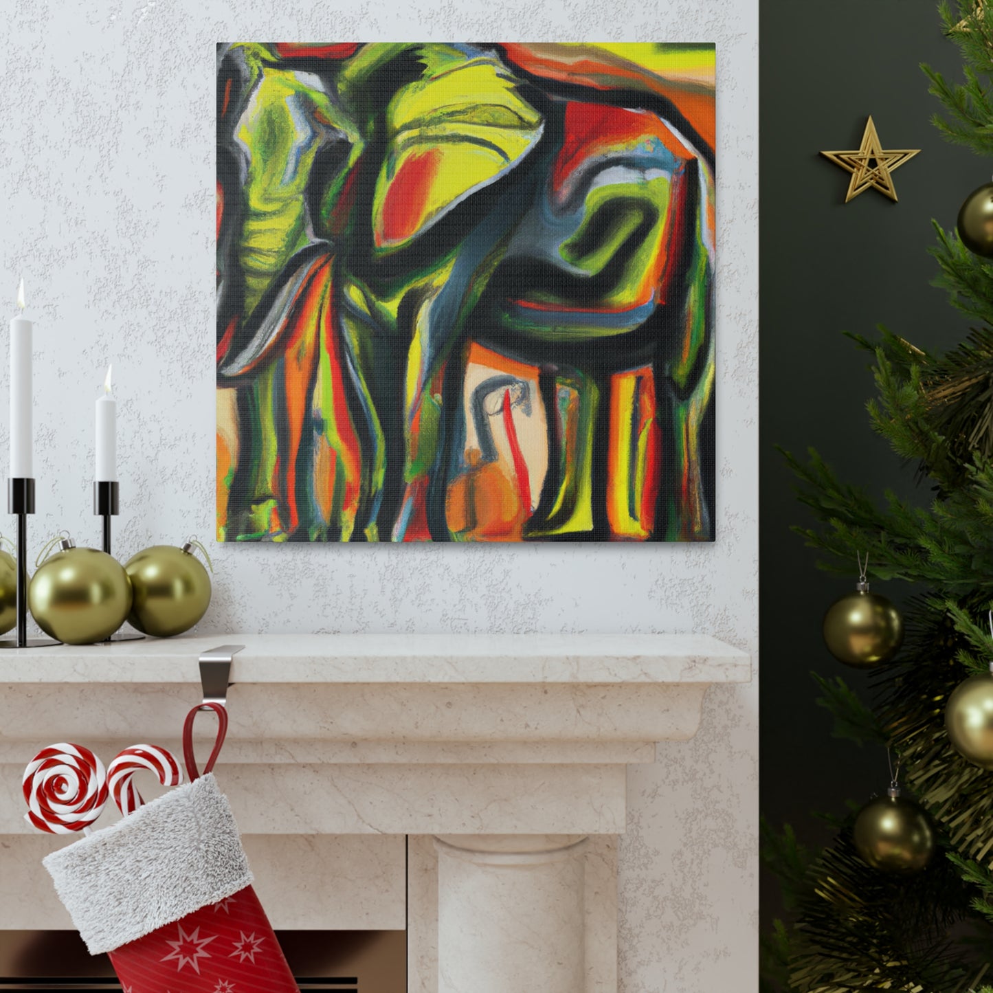 Elephant in Motion - Canvas