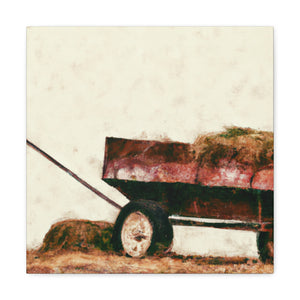 "Hay-Filled Countryside Wagon" - Canvas