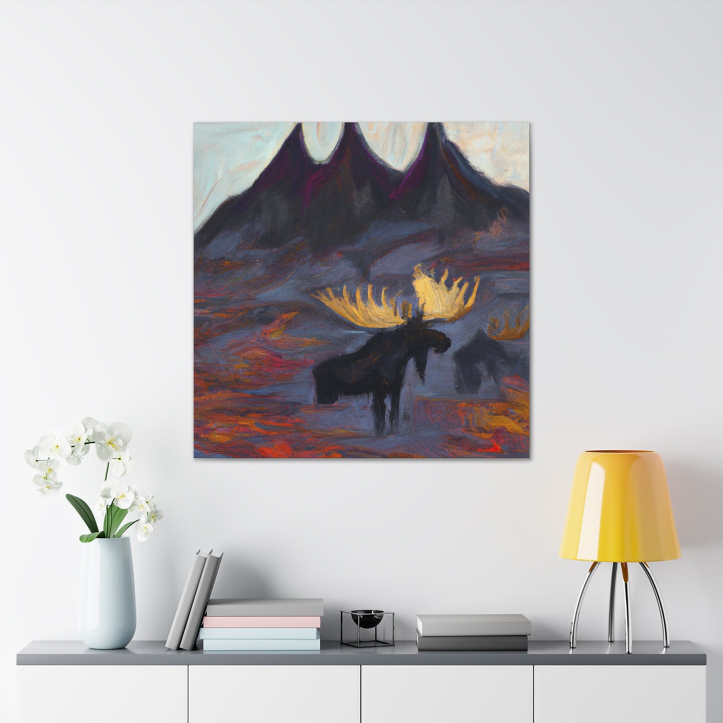 Moose Among Columns - Canvas