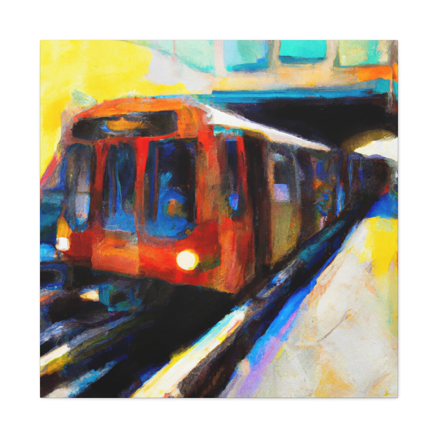 "Subway Train Expressionism" - Canvas