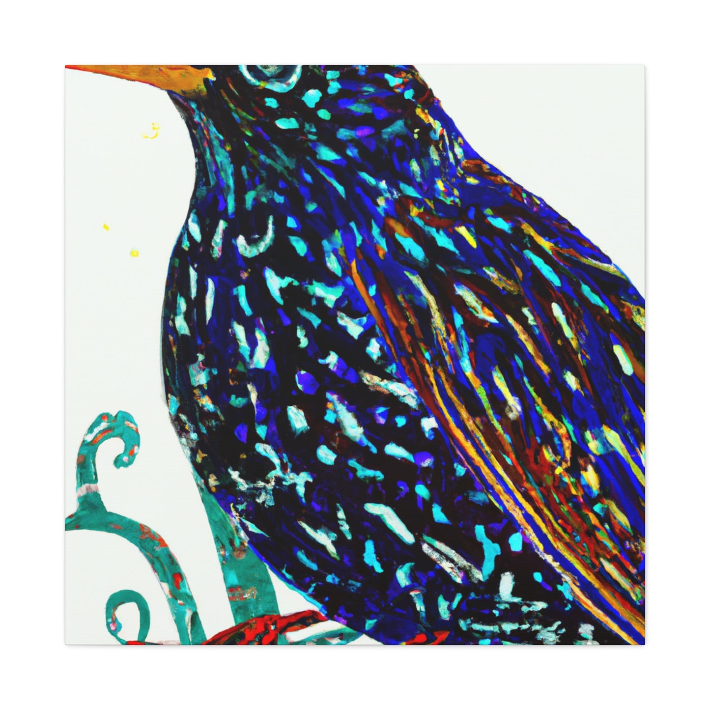 European Starling Reflection - Canvas