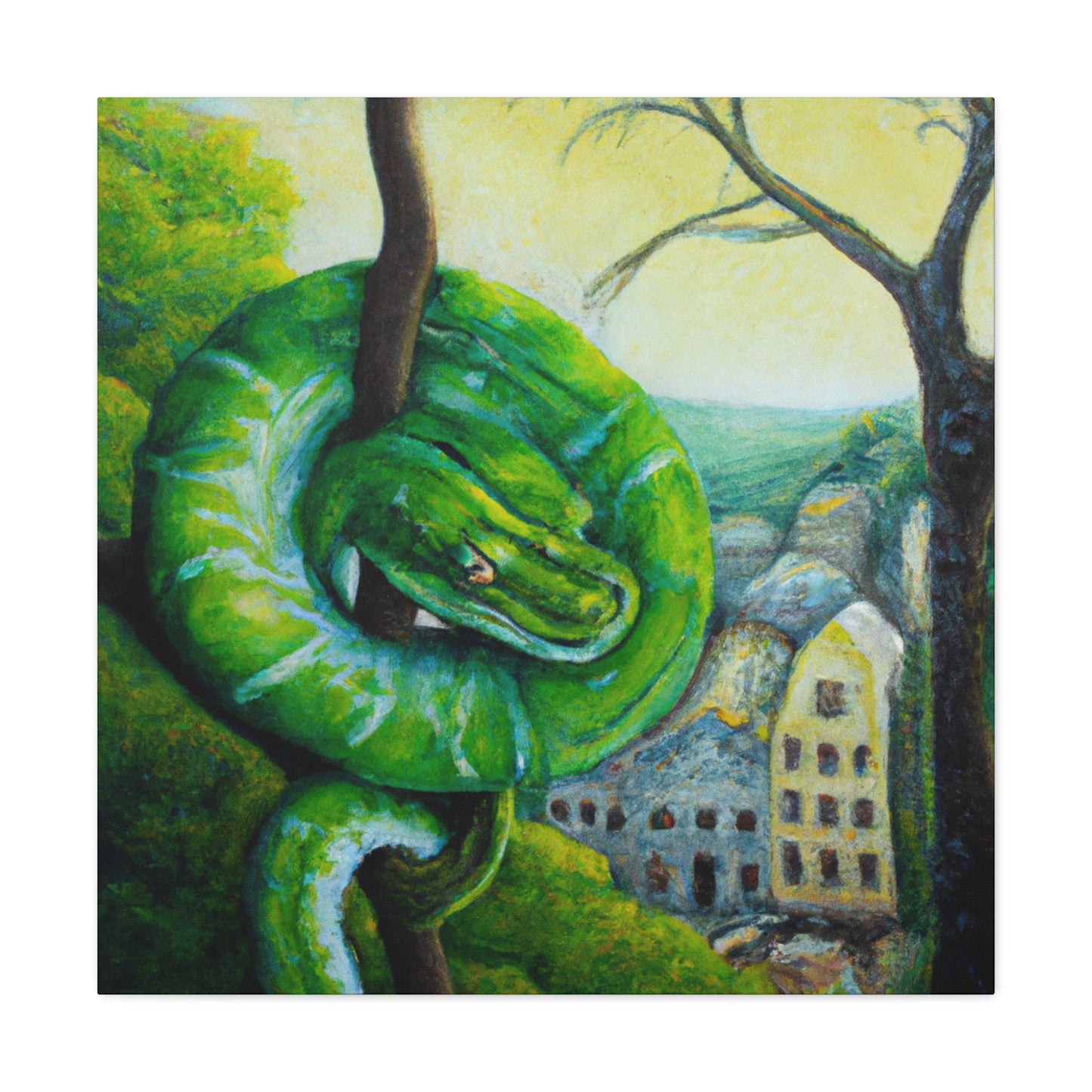 Green Tree Python Glow - Canvas