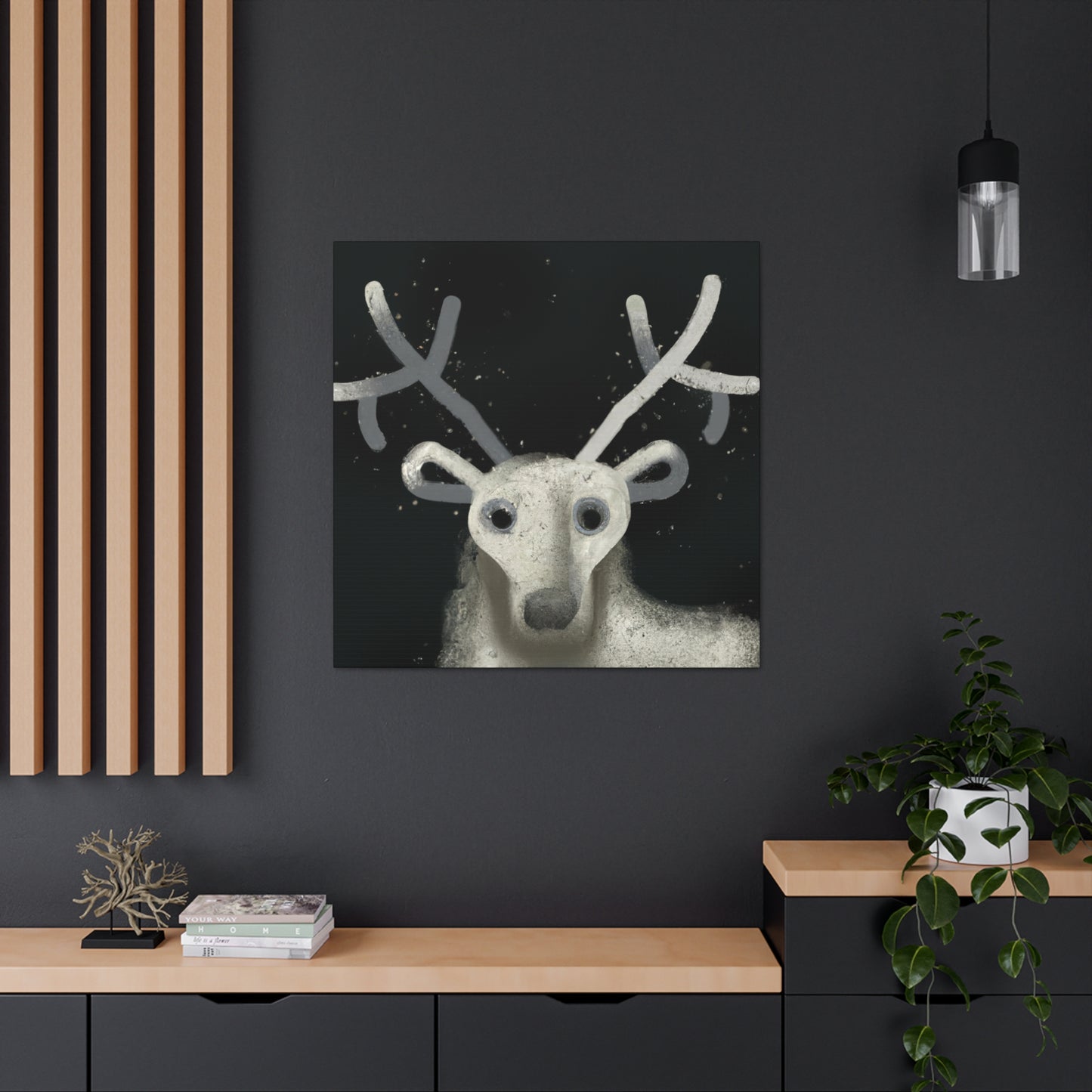 Reindeer in Blizzard - Canvas