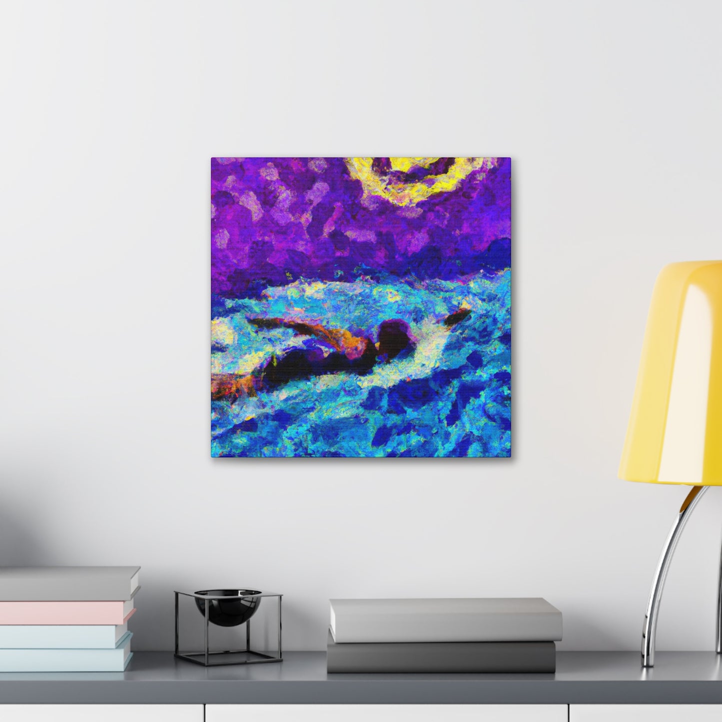 Swimming in Sunset Hues - Canvas