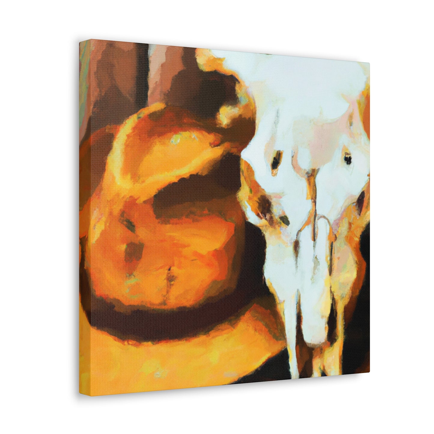 "Cow Skull Impressionism" - Canvas