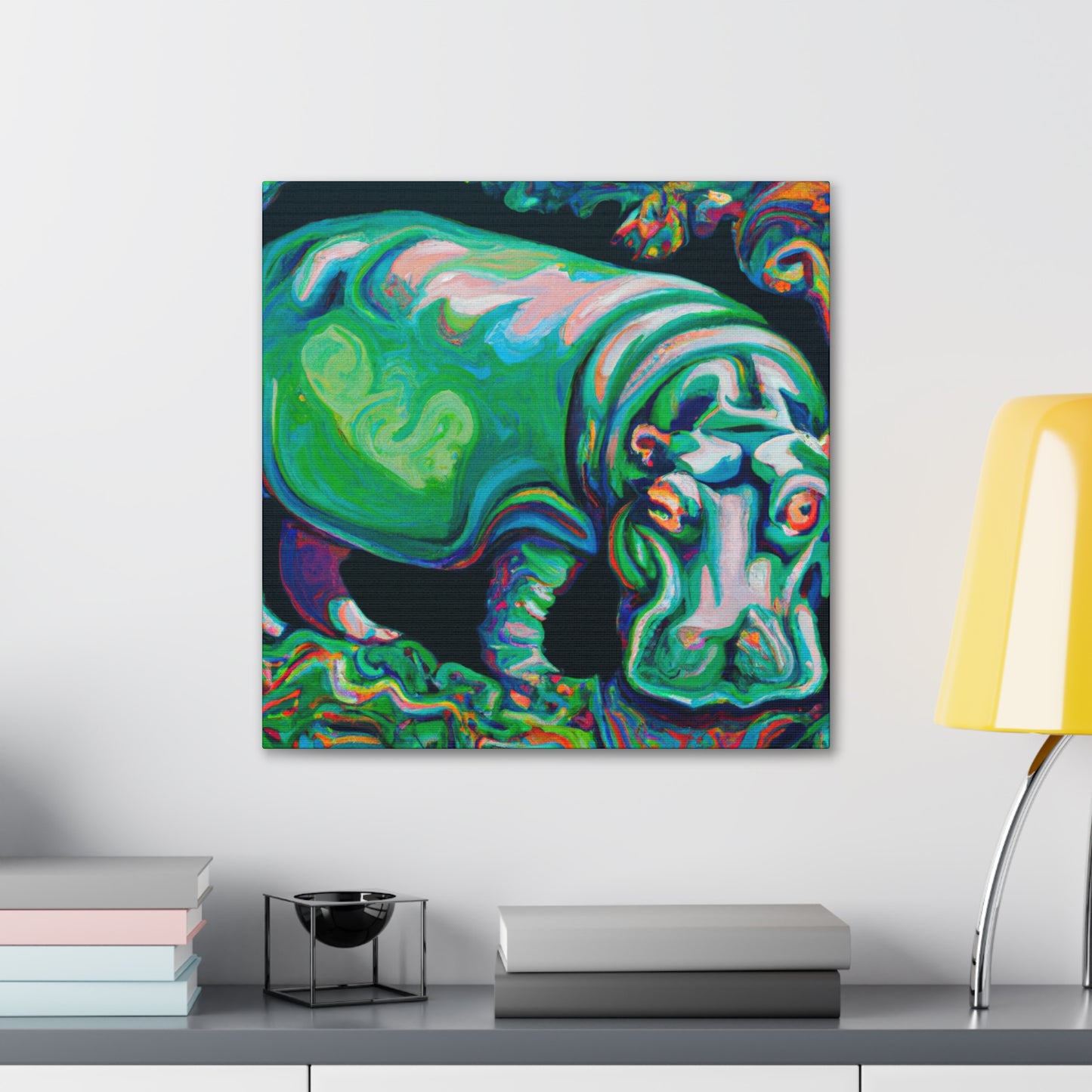 Hippopotamus in Rococo - Canvas