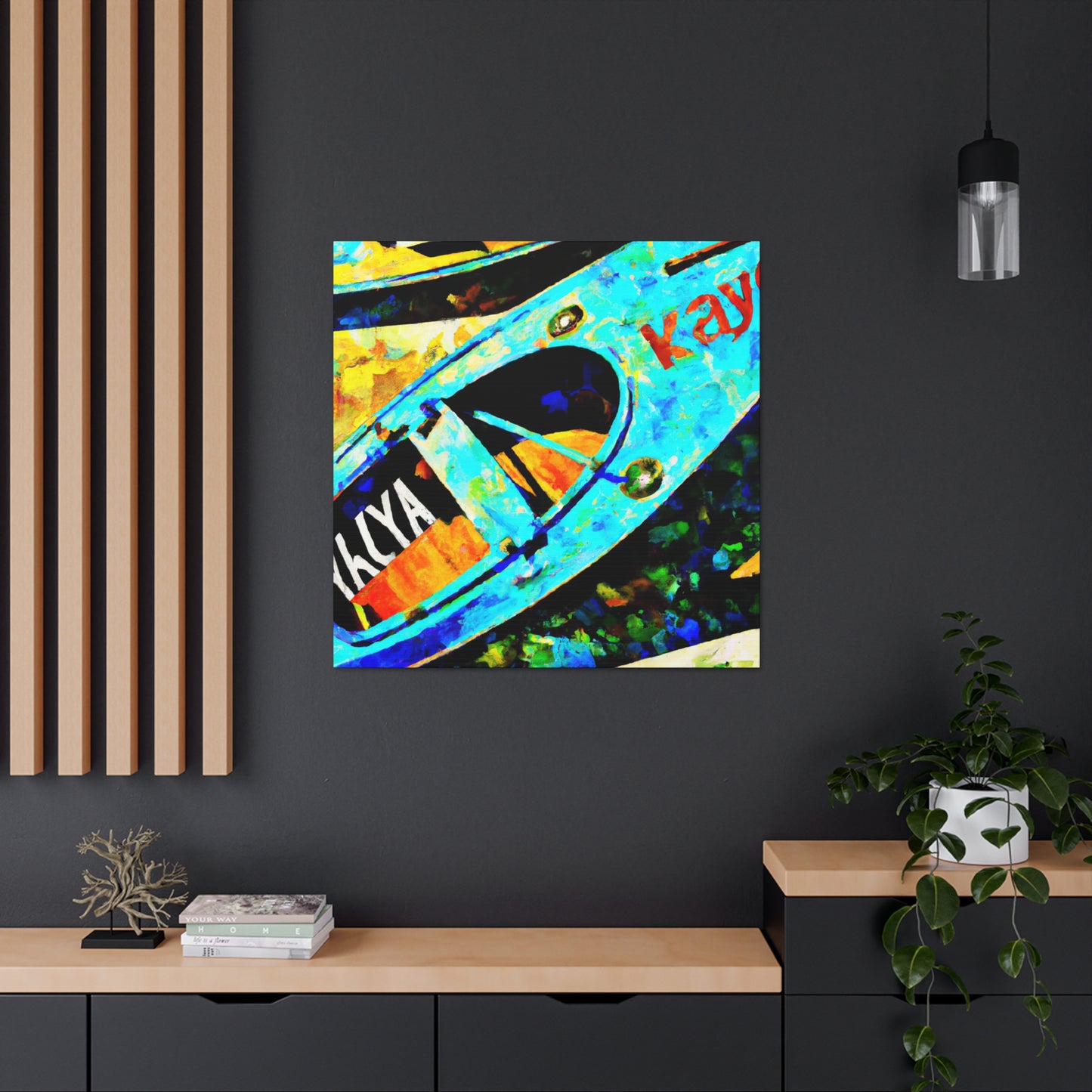 Kayaking in Art Deco - Canvas